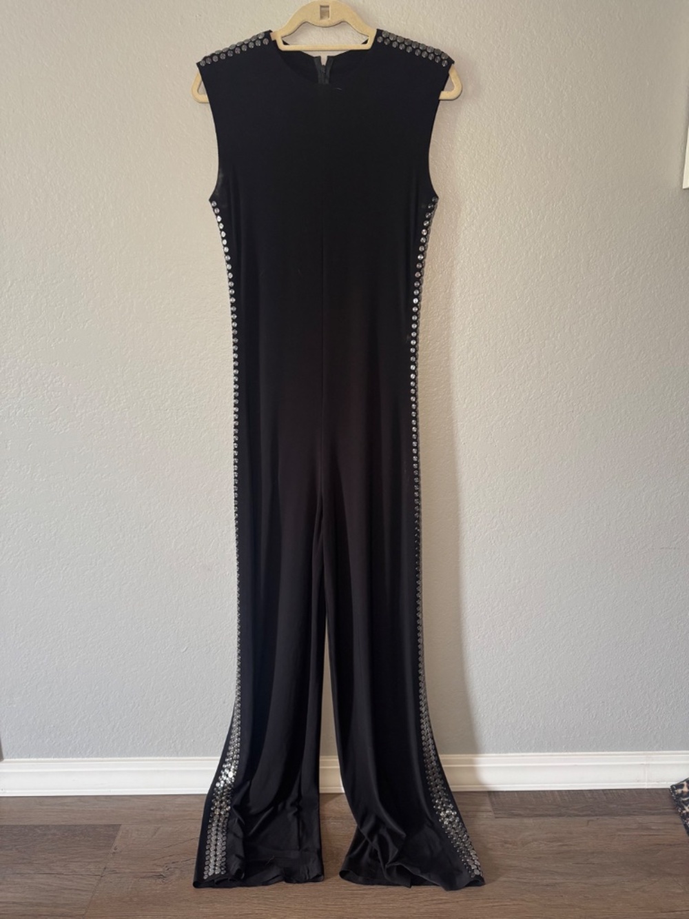 Norma Kamali Gunmetal Stud Sleeveless Jumpsuit - Picture 2 of 9